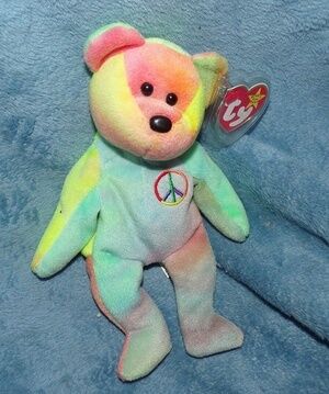 Ty Beanie Babies Peace The Bear tie dye  with tag  1996